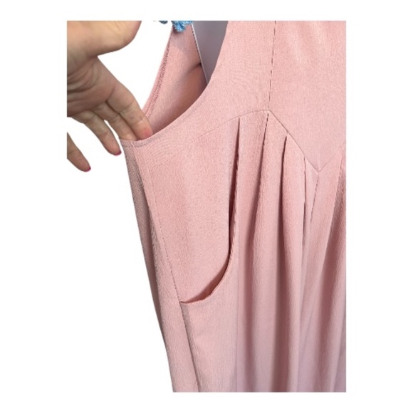 β¨ EUC Dusty Rose Casual Wide Leg Overalls Jumpsuit | Size XL - Picture 6 of 11